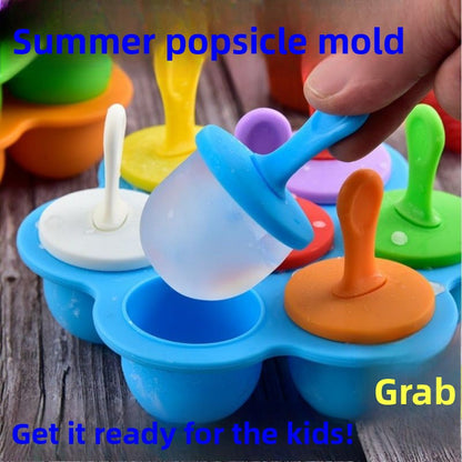 Silicone Popsicle Mold 7-Cavity Household Ice Tray