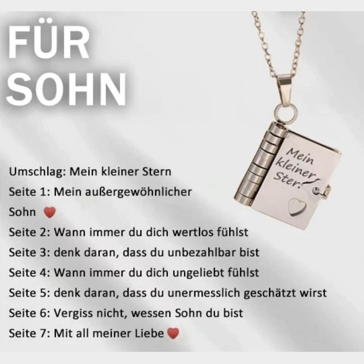 Titanium Steel Love Letter Necklace with Openable Pendant