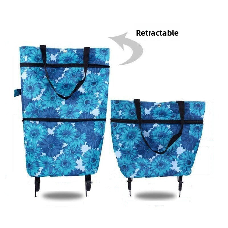 Small cart for household use with foldable and backpackable design