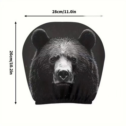 Black Skull Funny Car Print Headrest Cover Universal Elastic