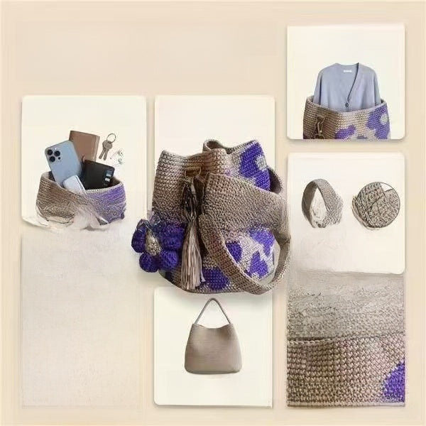 Handmade Crochet Flower Bag with Tassels