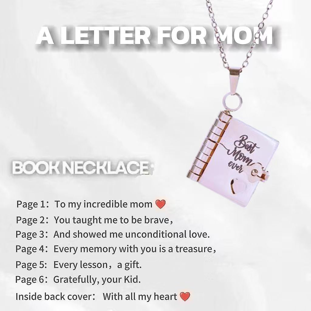 Titanium Steel Love Letter Necklace with Openable Pendant