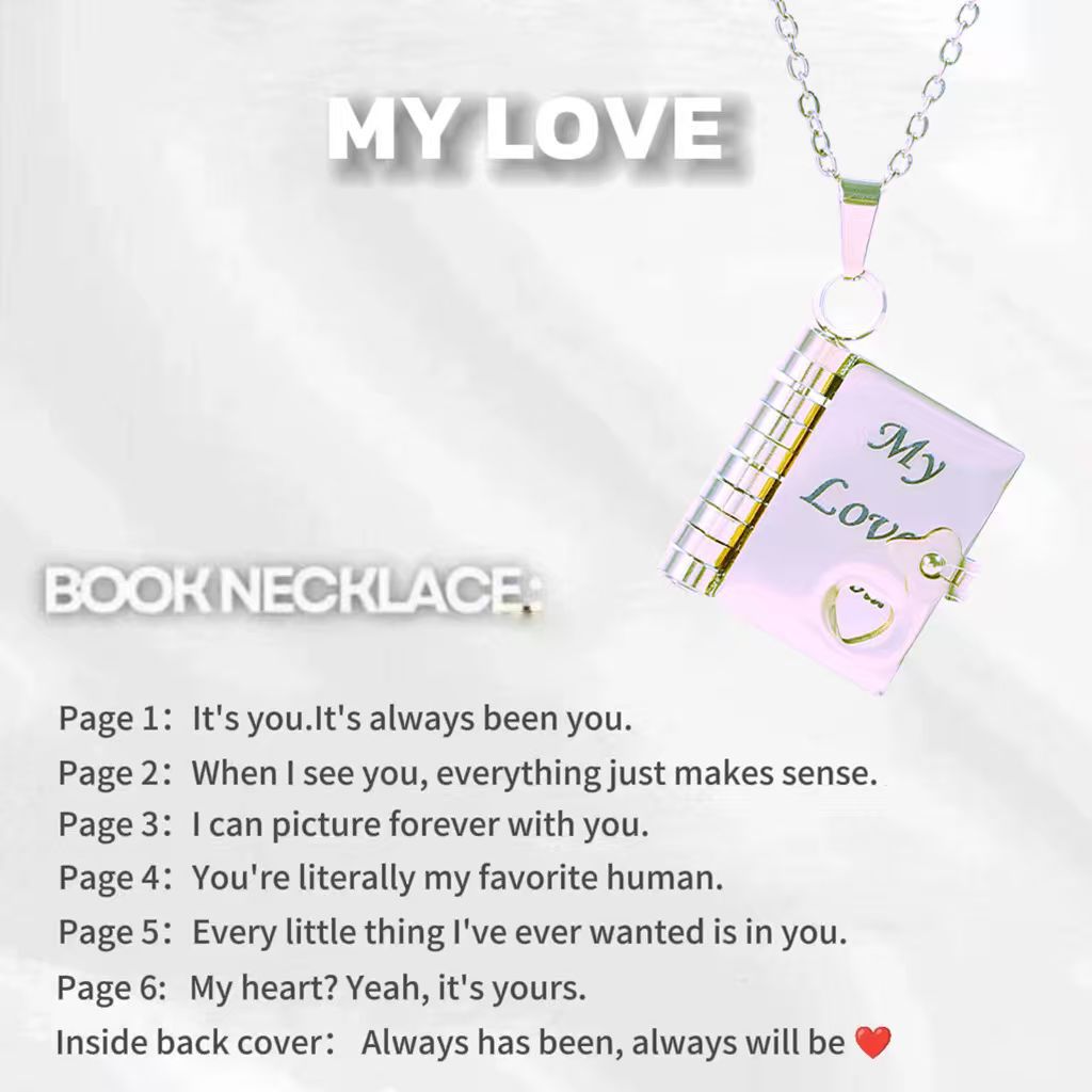 Titanium Steel Love Letter Necklace with Openable Pendant