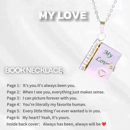 Titanium Steel Love Letter Necklace with Openable Pendant