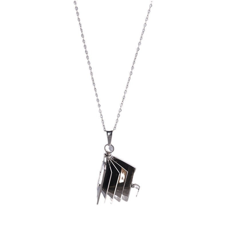 Titanium Steel Love Letter Necklace with Openable Pendant