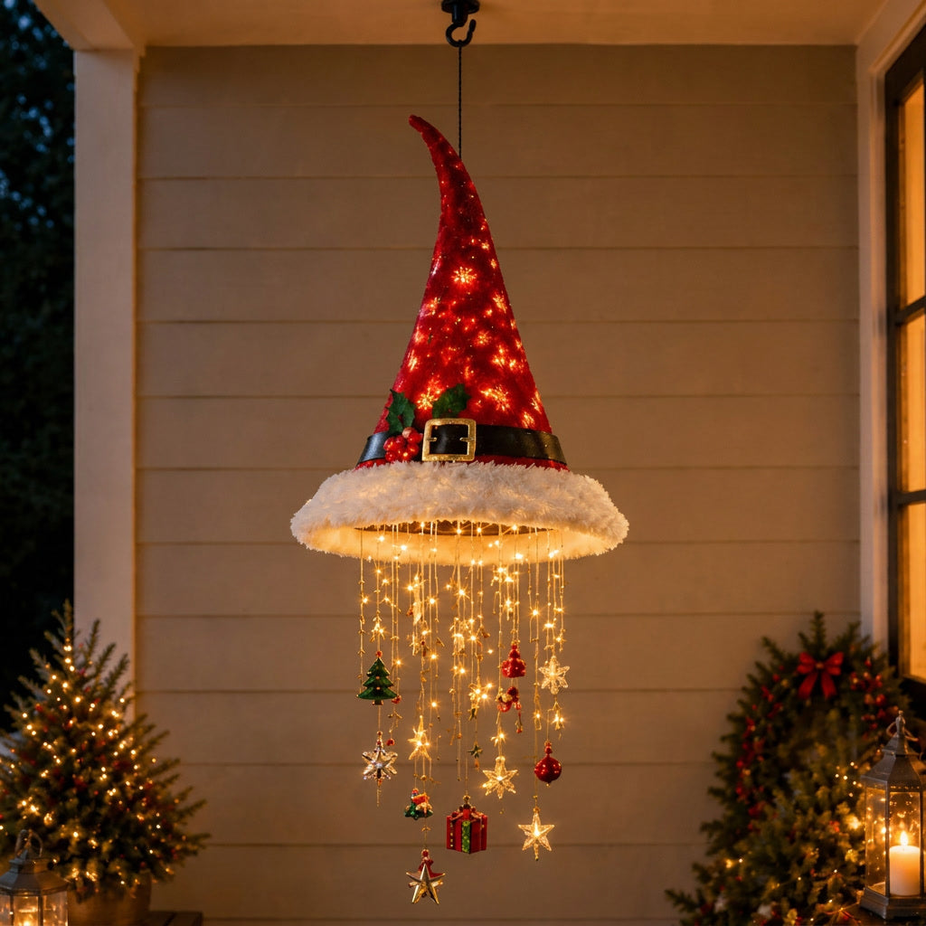 Christmas Hat Hanging Light with Decorations